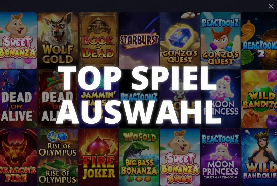 Spielauswahl und Automaten in der Lobby